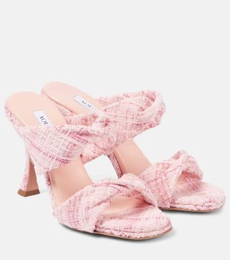 Aquazzura Twist 95 tweed mules
