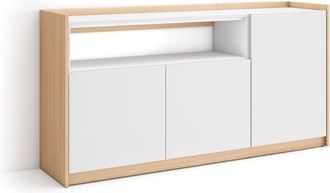 Skraut Home Aparador efecto madera blanco y roble 157x37x80cm