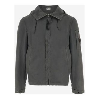 C.P. Company C.P. Company, Windbreakers, male, Gray, XL, Cotton Jacket with Hood