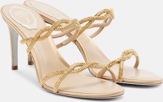 Rene Caovilla Braid crystal-embellished satin sandals