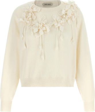 Alberta Ferretti Truien & Vesten, Dames, Beige, L, Wol, Trui met ronde hals