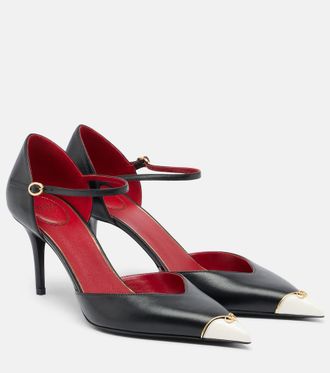 Valentino Garavani DOrsay Heartip leather pumps