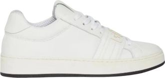 GCDS Band Logo Leren Sneakers Klittenbandsluiting - Dames - Sneakers - Wit - 37 EU - Katoen - Schoenen
