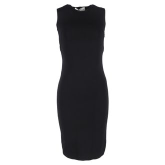 Givenchy Givenchy getailleerde midi-jurk met kanten details op de rug in zwarte viscose