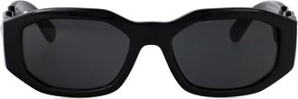 Versace medusa-embellished geometric sunglasses - Black