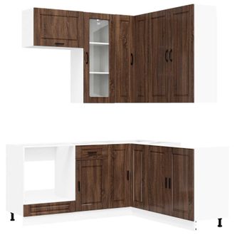 vidaXL Unidad De Cocina Porto 8 Uds. Marr&oacute;n Roble Madera De Ingenier&iacute;a Vidaxl