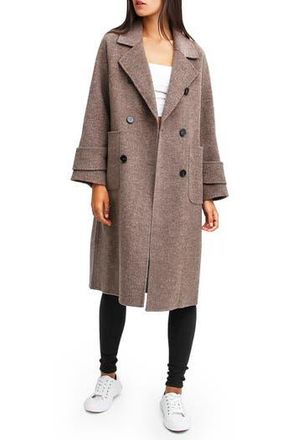 Belle & Bloom Rumour Has It Oversized Wool Blend Coat in Walnut at Nordstrom Rack, Size Large