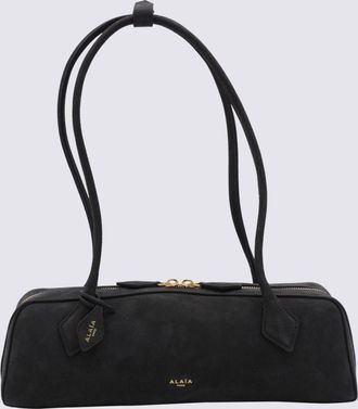 Alaia Black Leather Teckel Medium Shoulder Bag