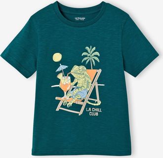 Vertbaudet Jungen T-Shirt, Tierprint gr&uuml;n