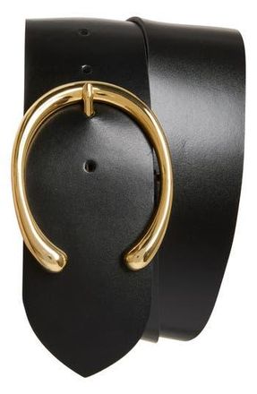 Bruno Magli Michela Leather Belt in Black at Nordstrom Rack, Size Small