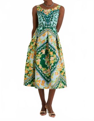 Saloni Martine-C Midi Dress In Bellis Wreath