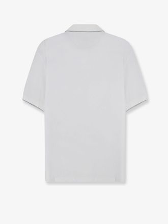 Brunello Cucinelli Mens Polo Shirt Technical Fabric White Polyamide T-shirts And Polos
