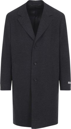 Canali Tailored Wool Coat With Classic Notch Lapel