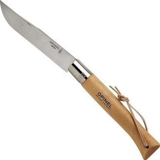 Opinel Tradition N&deg;13 Giant - coltello pieghevole - 22 cm - linee nere piccole, colore del manico dal giallo chiaro al rosa - Opinel
