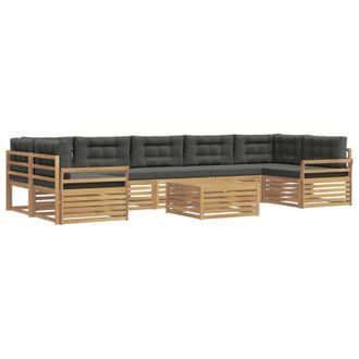 vidaXL Conjunto De Sof&aacute;s De Exterior 8 Uds. Blanco Y Antracita Vidaxl
