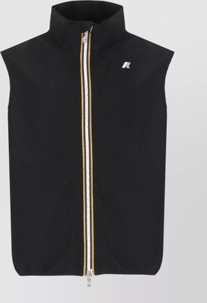 K-Way waterproof vest grosgrain detail high collar