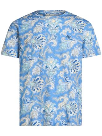 Etro paisley-print T-shirt - men - Cotton - XXXL - Blue