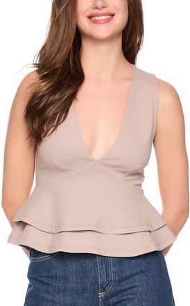 Susana Monaco Tiered Ruffle Tank in Sandstone at Nordstrom, Size Medium