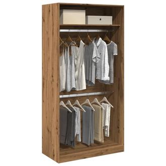 Berkfield Home Wardrobe Artisian Oak 100x50x200 cm Engineered Wood in Brown | Size: 100 x 50 x 200 cm