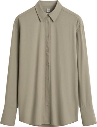 Toteme Classic Tuxedo Shirt - Dames - Overhemden - Beige - S - Wol - Overhemden