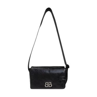 Balenciaga Tassen, Dames, Zwart, ONE Size, Leer, Gestructureerde Leren Zwarte Schoudertas