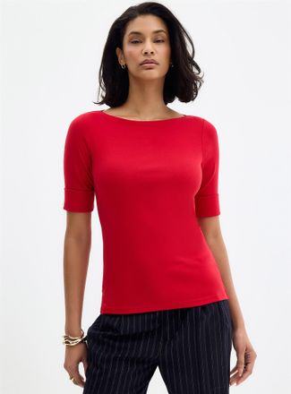Lauren Ralph Lauren Womens 3/4-sleeve plain T-shirt