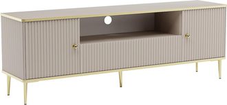 Pascal Morabito Mueble de TV con 2 puertas, 1 caj&oacute;n y 1 estante de MDF y acero - Beige y dorado - SINEAD de Pascal MORABITO
