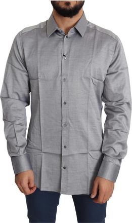 Dolce & Gabbana Gold Overhemd - Heren - Casual Overhemden - Grijs - XS - Katoen - Overhemden