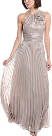 Eliza J Pleated Halter Gown