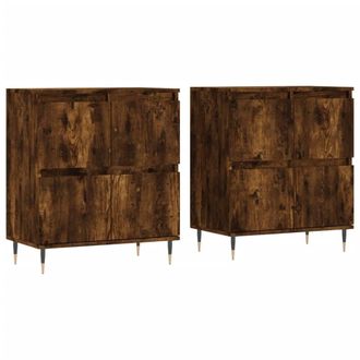 Berkfield Home Sideboards 2 pcs Smoked Oak Engineered Wood in Brown