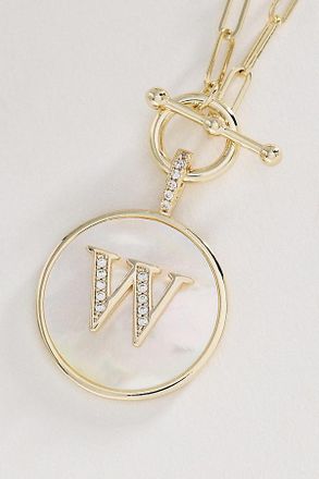 Melinda Maria Love Letters Initial Medallion Necklace