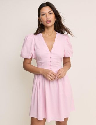Nobody's Child Pink Puff Sleeve Bess Mini Dress