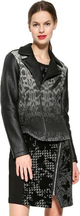 Desigual Womens Black Biker Serpiente Jacket 44 UK 16