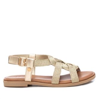 Xti Womens Braided Flat Sandals In Gold
