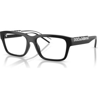 Dolce & Gabbana 55mm Rectangle optical glasses in Black at Nordstrom