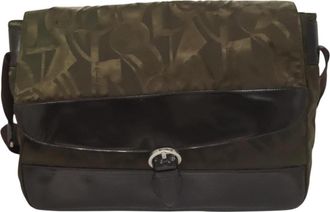 Ferragamo Khaki Nylon Shoulder Bag (Pre-Owned)