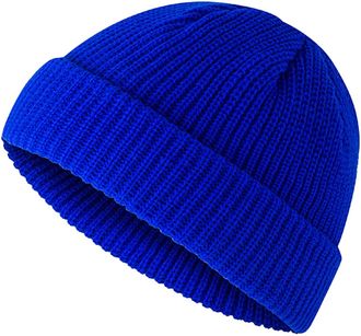 Generic Wool Beanie Hat for Men, Fashion Unisex Thermal Winter Hats, Casual Solid Color Streetwear Knit Wooly Hat, Fisherman Beanie, Classic Knitted Thick Cap