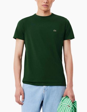 Lacoste Mens Lacoste Mens T Shirts TH6709 Crew Neck Top - Green - Size: 38