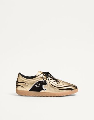 Valentino Garavani Sneaker Kicky In Nappa Laminata Uomo ANTIQUE BRASS 41.5