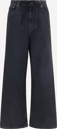 Maison Margiela Jeans dritti in denim stretch con coulisse Woman 27