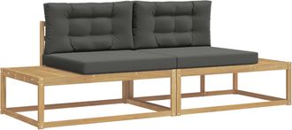 vidaXL Conjunto De Sof&aacute;s De Exterior Poli&eacute;ster Blanco Vidaxl