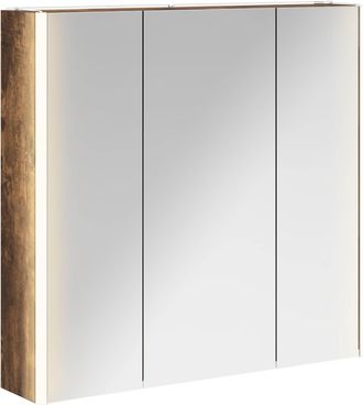 vidaXL Armario Con Espejo De Ba&ntilde;o Roble Ahumado 73.5 X 15.5 X 70 Cm Vidaxl