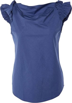 Moschino ruffled-shoulder top - Blue