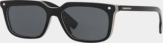 Burberry Mens Icon Stripe Square Acetate Sunglasses