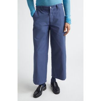 ERL Gender Inclusive Crop Chinos in Blue at Nordstrom, Size X-Large
