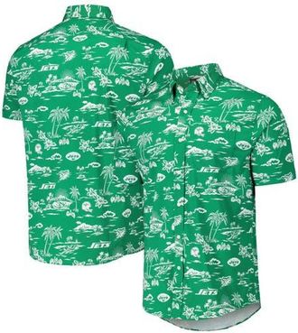 Reyn Spooner Mens Reyn Spooner Kelly Green New York Jets Throwback Kekai Print Button-Up Shirt at Nordstrom, Size Xxx-Large