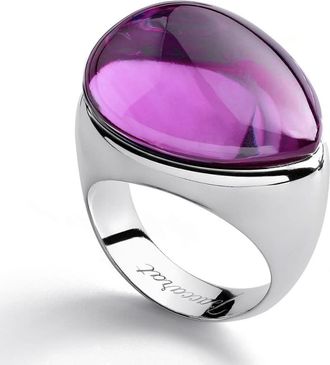 Baccarat Womens Galea Sterling Silver Fuchsia Crystal Ring 2805626