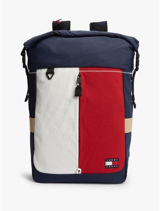 Tommy Hilfiger Mens Tommy Jeans Water-Repellent Backpack - Navy