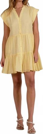 Elan Capped Sleeve Mini Dress In Yellow