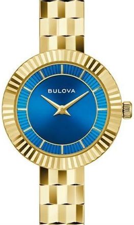 Bulova Disco Quartz Blue Dial Ladies Watch 97L205